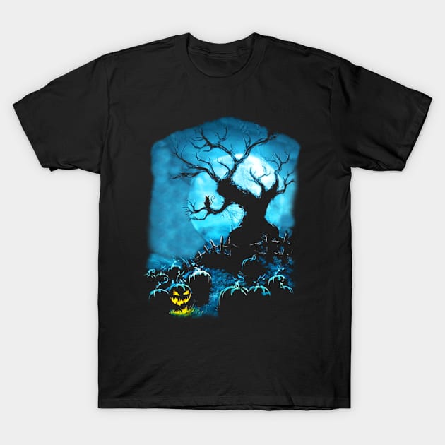 Pumpkins at halloween T-Shirt by Jambo Designs